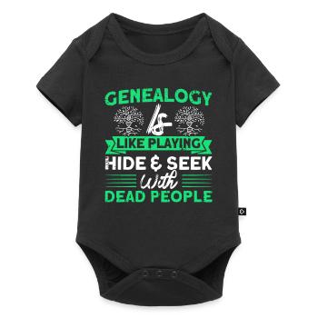 Genealogie Ahnenforschung Ahnenforscher Geschenk - Baby Premium Kurzarmbody - Schwarz - Vorne
