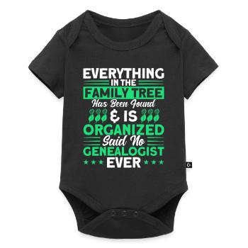Arbre généalogique Généalogie Cadeau de généalogie - Body à manches courtes Premium Bébé - noir - Devant
