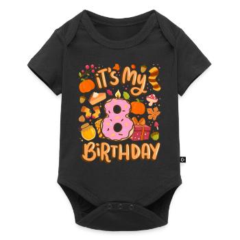 It's my 8 birthday autumn maple leaf autumn - Baby Premium short-sleeve bodysuit - black - Front