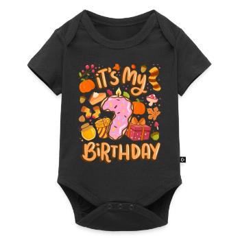 It's my 7 birthday autumn maple leaf autumn - Baby Premium short-sleeve bodysuit - black - Front