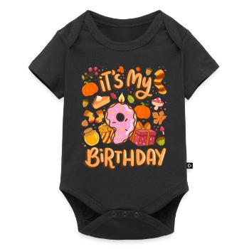 C’est mon 9 anniversaire automne feuille d’érable automne automne - Body à manches courtes Premium Bébé - noir - Devant