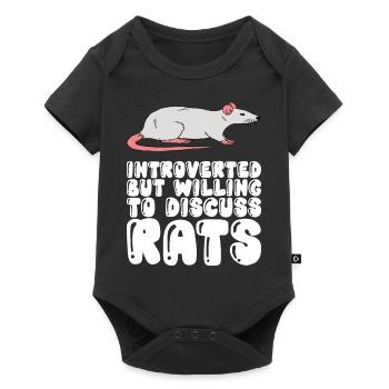 Introverti parlant des rats - Body à manches courtes Premium Bébé - noir - Devant
