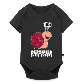 Certified snail expert - Baby Premium short-sleeve bodysuit - black - Front