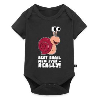 Best snail mom ever - Baby Premium short-sleeve bodysuit - black - Front