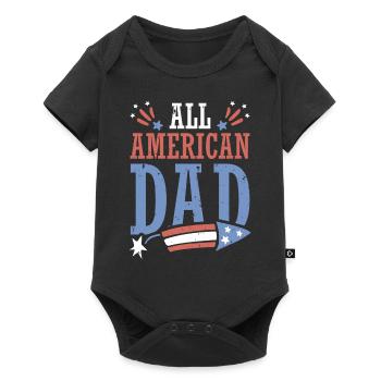 All American Dad 4. Juli Feuerwerkskörper - Baby Premium Kurzarmbody - Schwarz - Vorne