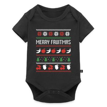 Fruit Banane Apple Bird Pull de Noël moche - Body à manches courtes Premium Bébé - noir - Devant