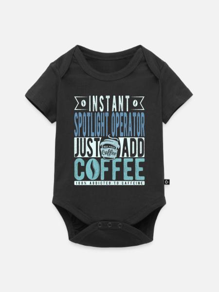 Spotlight -operator Kaffee Spruch - Baby Premium Kurzarmbody - Schwarz