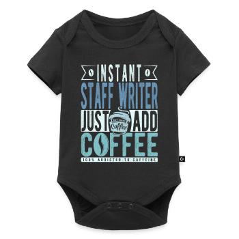 Employed author coffee saying - Baby Premium short-sleeve bodysuit - black - Front