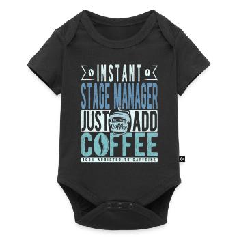 Citation de café du régisseur - Body à manches courtes Premium Bébé - noir - Devant