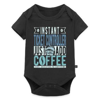 Ticket Controller Coffee Saying - Baby Premium short-sleeve bodysuit - black - Front