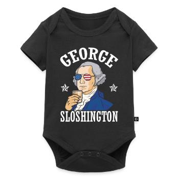George Sloshington Drink 4th of July - Baby Premium short-sleeve bodysuit - black - Front