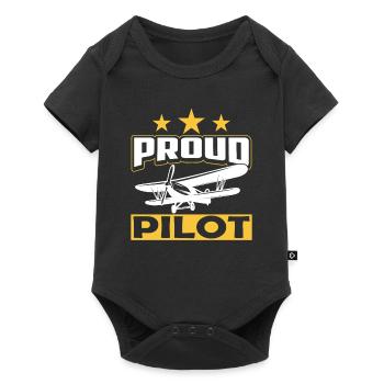 Proud Pilot Jet Light Aircraft Light Aircraft - Baby Premium short-sleeve bodysuit - black - Front