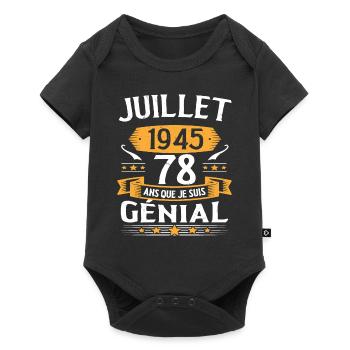 Juillet 1945 78 Ans Que Je Suis Génial Cadeau - Body à manches courtes Premium Bébé - noir - Devant