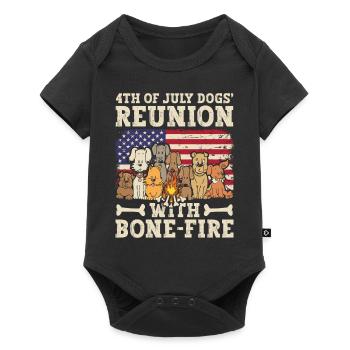4 juillet Réunion du chien avec feu d’os - Body à manches courtes Premium Bébé - noir - Devant