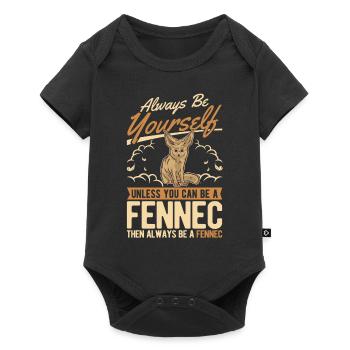 Always be yourses Fennec Wüstenfuchs Fennek - Baby Premium Kurzarmbody - Schwarz - Vorne