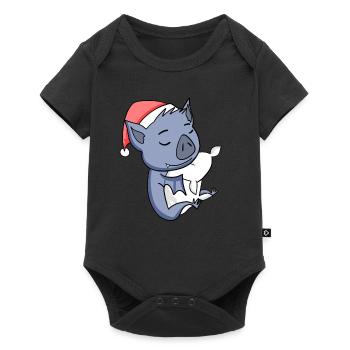 Bat Christmas - Baby Premium short-sleeve bodysuit - black - Front
