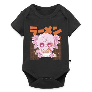 Kawaii Ramen Baby Axolotl - Baby Premium Kurzarmbody - Schwarz - Vorne