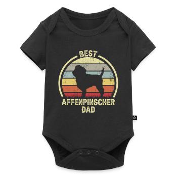 Meilleur père chien - Affenpinscher - Body à manches courtes Premium Bébé - noir - Devant