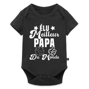 Élu Meilleur Papa Du Monde Fête Des Pères - Body à manches courtes Premium Bébé - noir - Devant