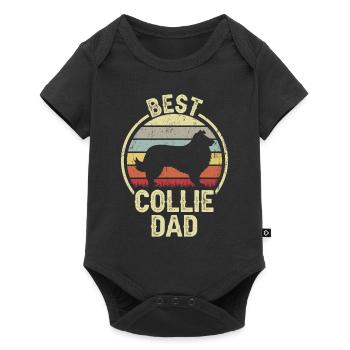 Meilleur père chien - Collie - Body à manches courtes Premium Bébé - noir - Devant