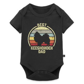 Bester Hund Dad - Keeshonden - Baby Premium Kurzarmbody - Schwarz - Vorne