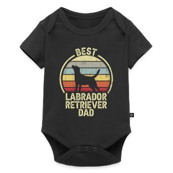 Bester Hund Dad - Labrador Retriever - Baby Premium Kurzarmbody - Schwarz - Vorne