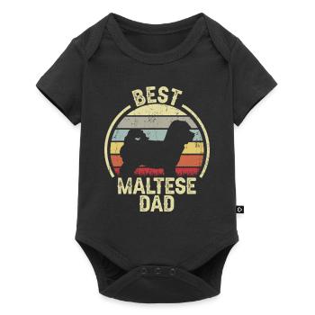 Bester Hund Dad - Maltesisch - Baby Premium Kurzarmbody - Schwarz - Vorne