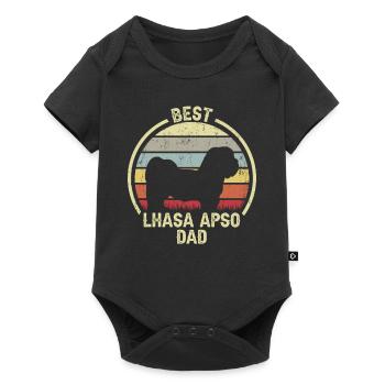 Bester Hundevater - Lhasa Apso - Baby Premium Kurzarmbody - Schwarz - Vorne