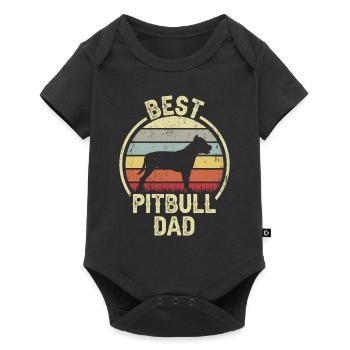 Meilleur père de chien - Pitbull - Body à manches courtes Premium Bébé - noir - Devant