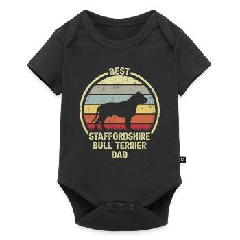 Dog Dad - Staffordshire Bull Terrier - Baby Premium short-sleeve bodysuit - black - Front
