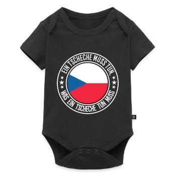 Ein Tscheche muss tun - Baby Premium Kurzarmbody - Schwarz - Vorne
