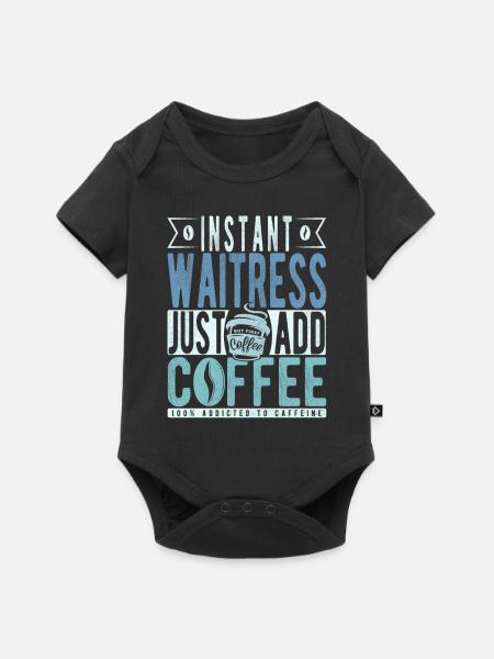 Kellnerin Kaffee Spruch - Baby Premium Kurzarmbody - Schwarz