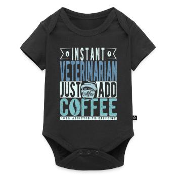 Veterinarian coffee saying - Baby Premium short-sleeve bodysuit - black - Front