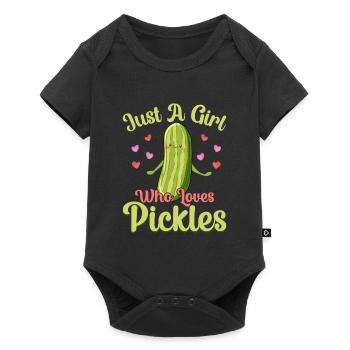 Just A Girl Who Loves Pickles Cucumber Pickle - Baby Premium Kurzarmbody - Schwarz - Vorne