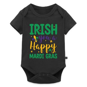 Irish You A Happy Mardi Gras Green Clover - Baby Premium short-sleeve bodysuit - black - Front