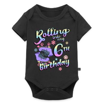 Rolling Into My 6th Birthday Quad Skater - Baby Premium Kurzarmbody - Schwarz - Vorne