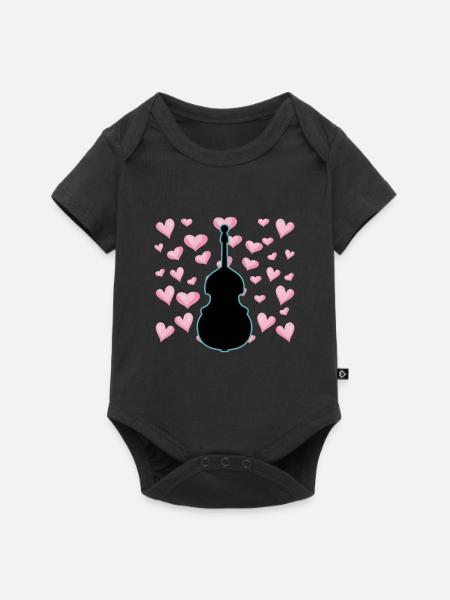 Kontrabass - Baby Premium Kurzarmbody - Schwarz