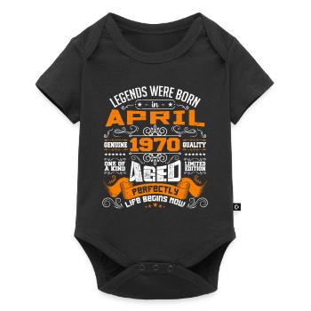 Legends wurden im April 1970 geboren | Weinlese - Baby Premium Kurzarmbody - Schwarz - Vorne