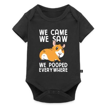Nagetier Meerschwein Meerschweinchen - Baby Premium Kurzarmbody - Schwarz - Vorne