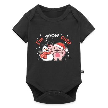 Axolotl I'm snow cute snowman snow pun - Baby Premium short-sleeve bodysuit - black - Front
