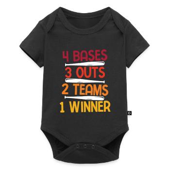 Baseball - Baby Premium Kurzarmbody - Schwarz - Vorne