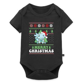 Joyeux Noël rétro moche Noël Axolotl - Body à manches courtes Premium Bébé - noir - Devant