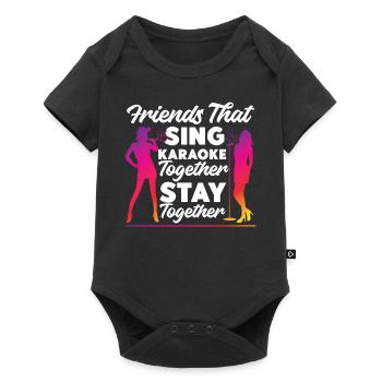 Karaoke Singer 80s Retro Friends - Baby Premium short-sleeve bodysuit - black - Front