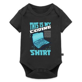 Ceci est mon programmeur-développeur web - Body à manches courtes Premium Bébé - noir - Devant
