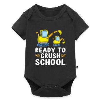 Erste Klasse Schüler Ready To Crush School Bagger - Baby Premium Kurzarmbody - Schwarz - Vorne