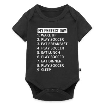 Joueur de soccer My Perfect Day - Body à manches courtes Premium Bébé - noir - Devant