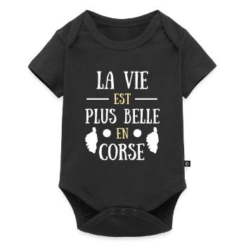 vie plus belle corse homme humour corsica cadeau - Body à manches courtes Premium Bébé - noir - Devant