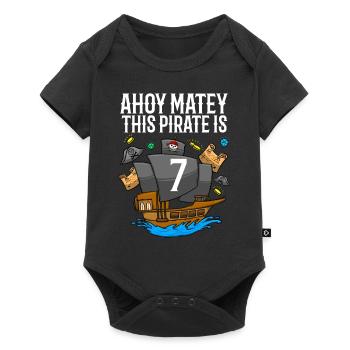 Ahoy Matey This Pirate Is 7th Pirate Birthday - Baby Premium short-sleeve bodysuit - black - Front