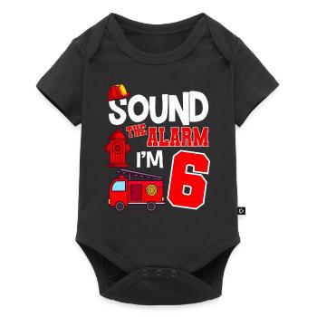 Sound The Alarm 6 years 6th birthday fire brigade - Baby Premium short-sleeve bodysuit - black - Front