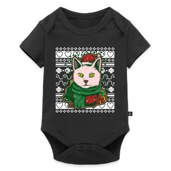 Pull de Noël moche Chat de Noël - Body à manches courtes Premium Bébé - noir - Devant